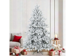 Vidaxl Árvore De Natal Artificial Articulada Nevado Flocked Branco