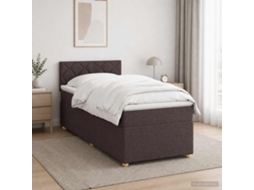 Vidaxl Cama Box Spring Com Colchão Marrom Escuro 80 X 200 Cm Tecido