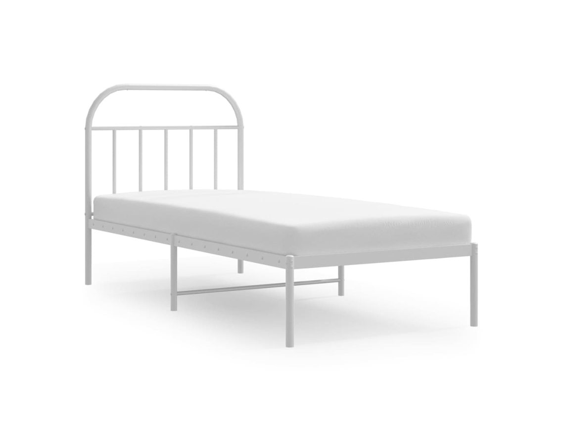 Bed Frame, Bed Frames Vidaxl Branco Aço (90 X 200 Cm)