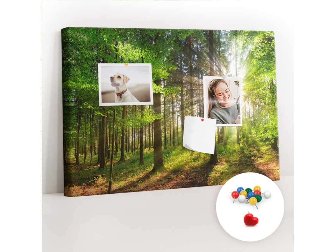 Painel De Cortiça Para Parede Floresta Ao Amanhecer Para A Sala De Estar Espelharte (60x40 Cm)