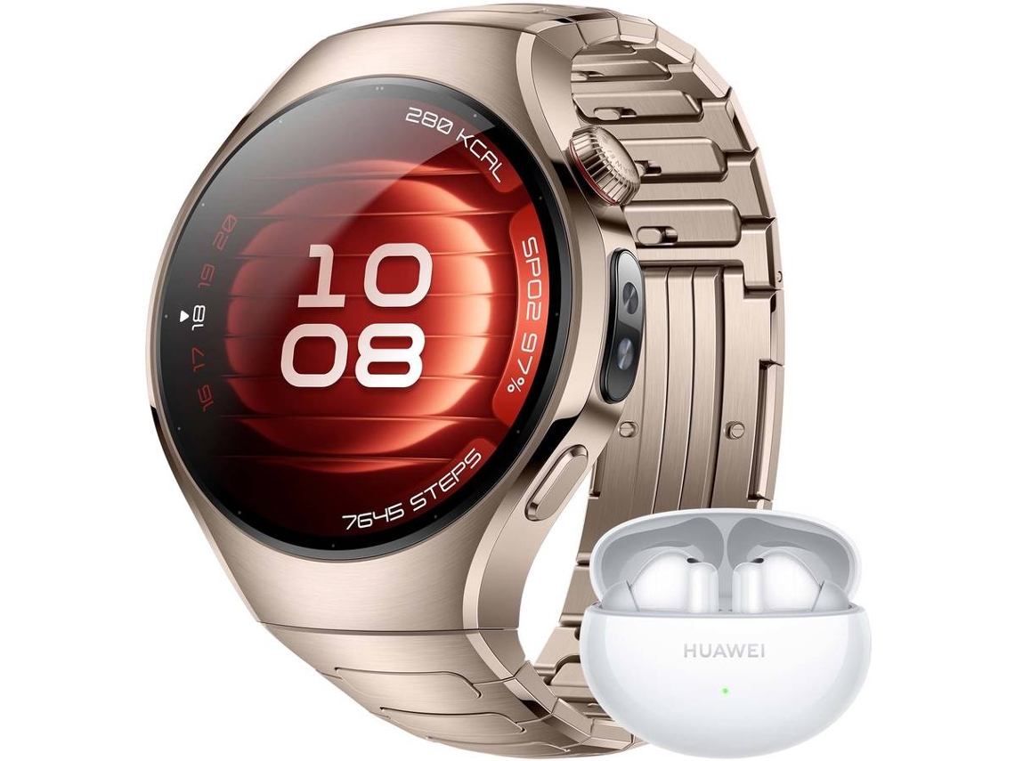 Smartwatch HUAWEI Watch 5 (42mm - Dourado) Com Oferta de Auriculares Freebuds 6i Branco