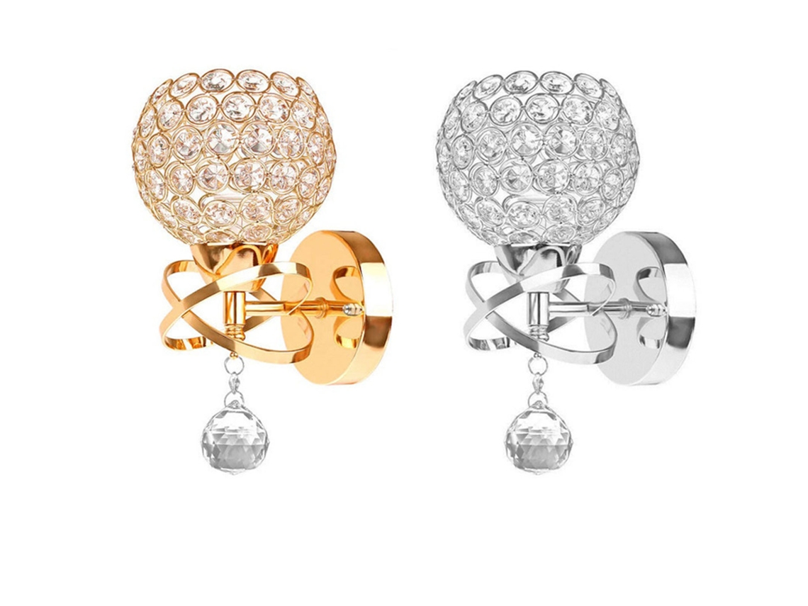 Rebe-lâmpada De Parede De Cristal Moderna Redonda Para Quarto, Sala De Jantar E Corredor Sconce Com Base E26 (lâmpada Não Incluída)