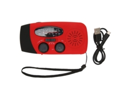 Rádio Multifuncional AQUAFORGE com Manivela, Carregamento Solar e USB, Verde