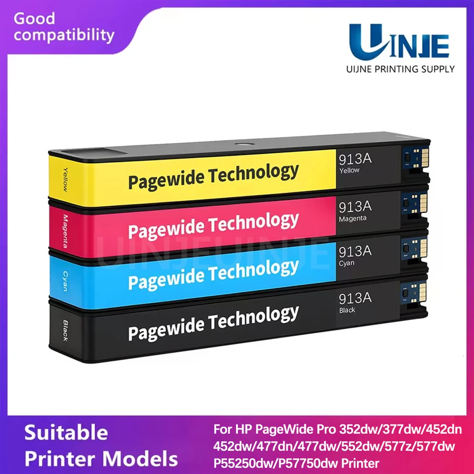 1 Pc-bk913 A Para Hp913a Pagewide Pro 352dw 377dw 452dw 477dw 552dw 577dw P55250dw P57750dw