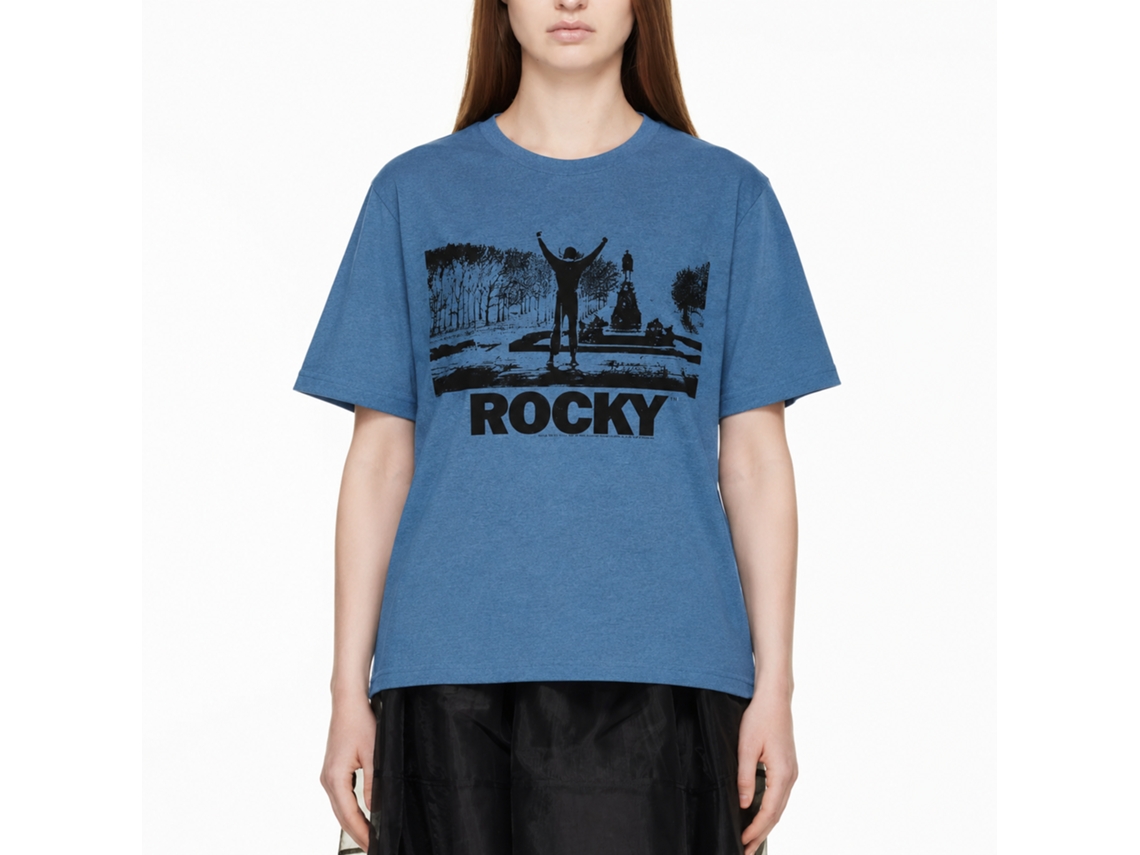 Rockinstone Rocky Movie Blktree Heather Indigo Adult T-shirt Size:l