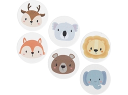 Puxadores De Madeira Em Formato Animais Osaladi, Decorativos, Brancos, Para Cômoda, Conjunto De 6 Peças Com Parafusos