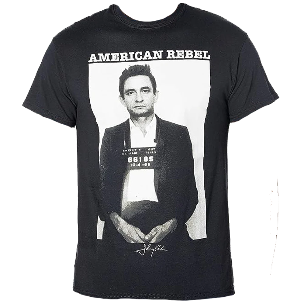 Johnny Cash Mugshot T-shirt Unisex Rockinstone Size:xl