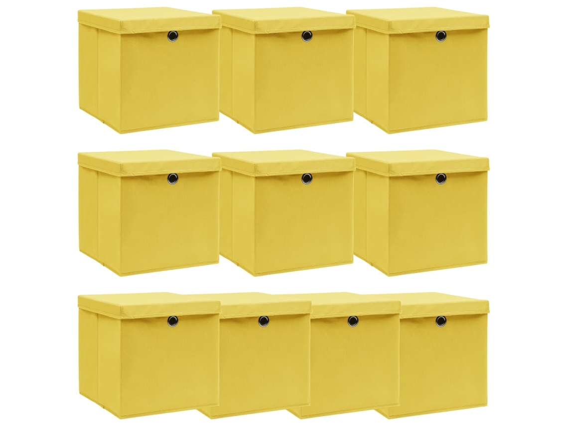 Storage Box, Storage Boxes Vidaxl Amarelo Tecido (n/a)