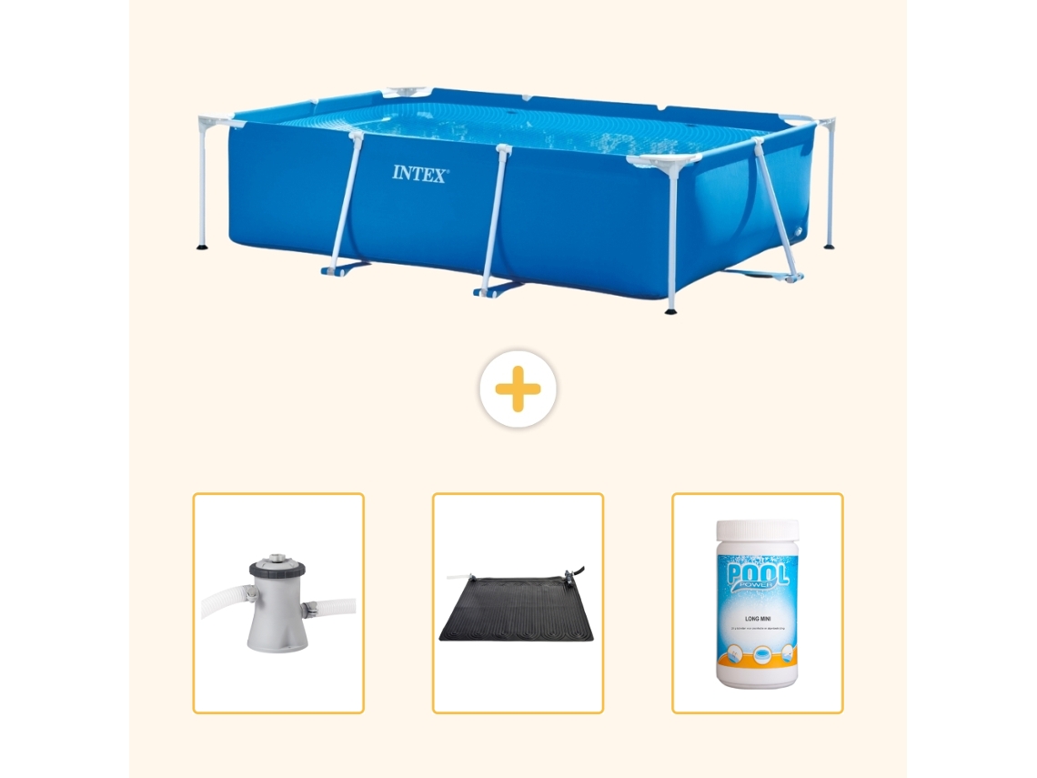 Intex Piscina Com Estrutura Retangular - 260x160x65 Cm - 4-peças Scb80
