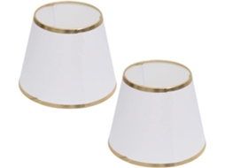 Conjunto de 2 Cúpulas de Abajur Decorativas com Borda Dourada Simples para Quarto e Casa, Luz Difusa SFUSHOS