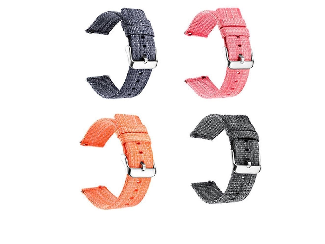 Pulseira De Substituição Simples Em Nylon E Lona Para Smartwatch, 22 Mm, Cinza Escuro.