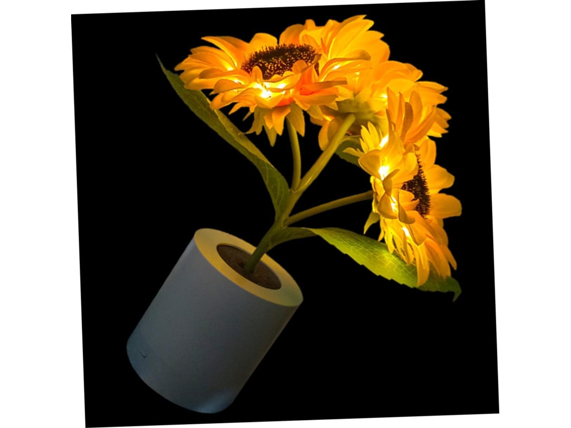 Luminária Noturna Led Collbath Em Formato De Girassol Mesa Decorativa