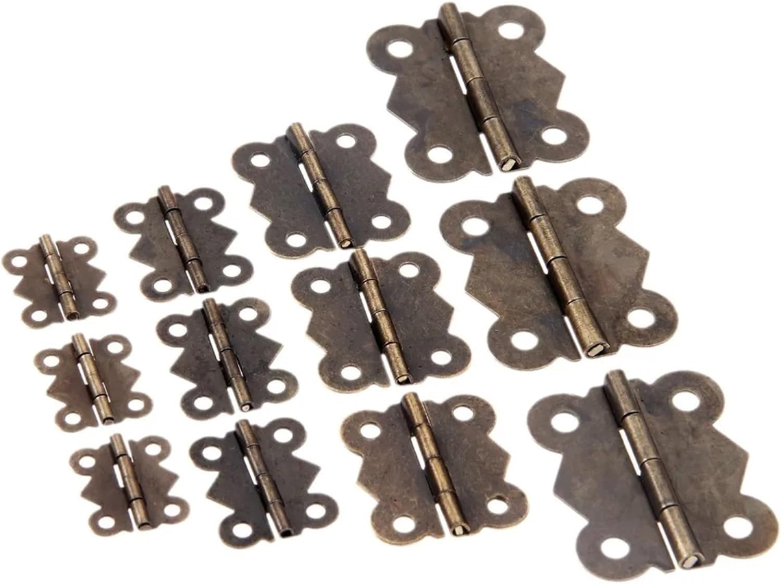 Conjunto De 10 Dobradiças Para Móveis Armário, Caixas De Joias E Madeira, Com 4 Furos, Estilo Borboleta Vintage, Para