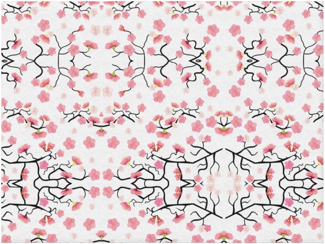 Colcha de Flanela com Estampa Flor Cerejeira Japonesa Macia e Aconchegante para Sofá Quarto 152 4 X 127 Cm,