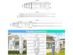 Extensor De Alcance Wifi Externo, Amplificador De Sinal Sem Fio À Prova De Intempéries De Banda Dupla 2,4 G E 5 Ghz De Alta Potência, Suport Yizhood