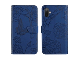 Capa De Celular De Couro Com Estampa De Borboleta E Toque De Pele