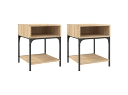 Conjunto de mesas de cabeceira em madeira Carvalho Sonoma 40x41x50 cm MAISON EXCLUSIVE