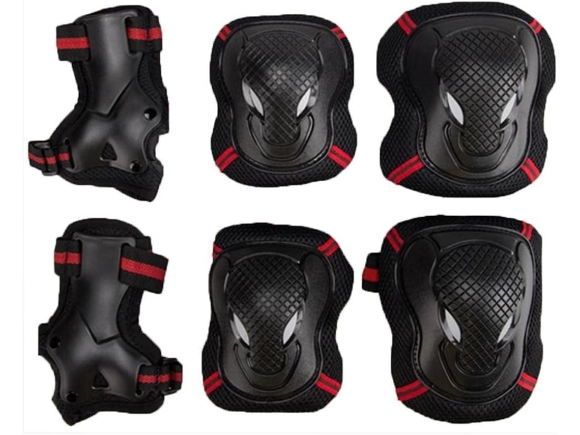 Conjunto de 6 proteção infantil, Joelheiras, cotoveleiras e protetores de pulso, para bicicleta e patins