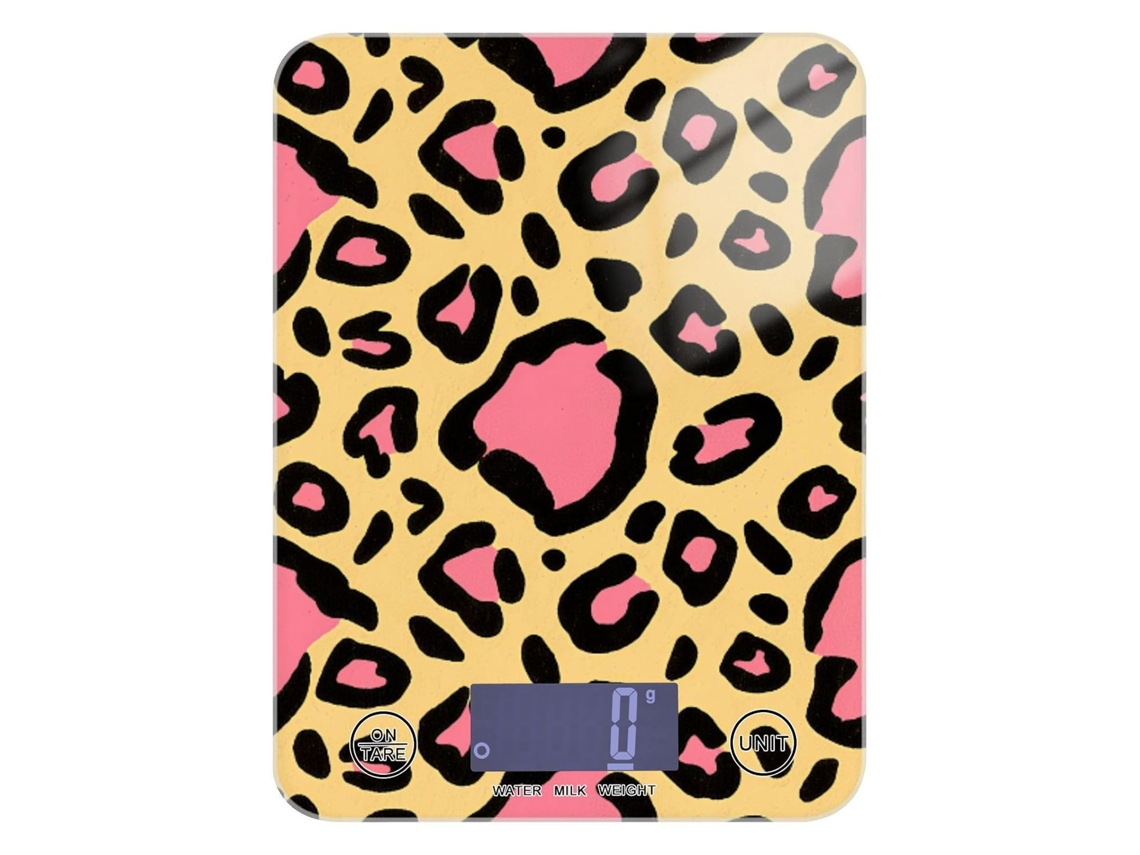 Balança De Alimentos À Prova D Água Com Estampa Leopardo, Marrom E Rosa, Fofa, Com Capacidade De 5kg 5g 11lbs 0, 18oz E
