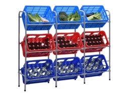 Vidaxl Prateleira Para 9 Caixas 145x33x116 Cm Aço Prateado