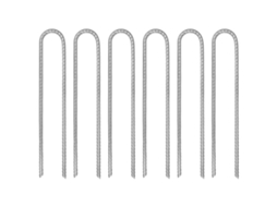 Conjunto 6 Estacas P/ Tenda VIDAXL Forma de U Aço Galvanizado