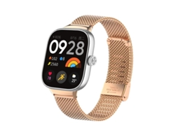 Bracelete Para Redmi Watch 6 / 5 / 4 - Aço Inoxidável - Fivela De Malha Fina Ouro Rosa