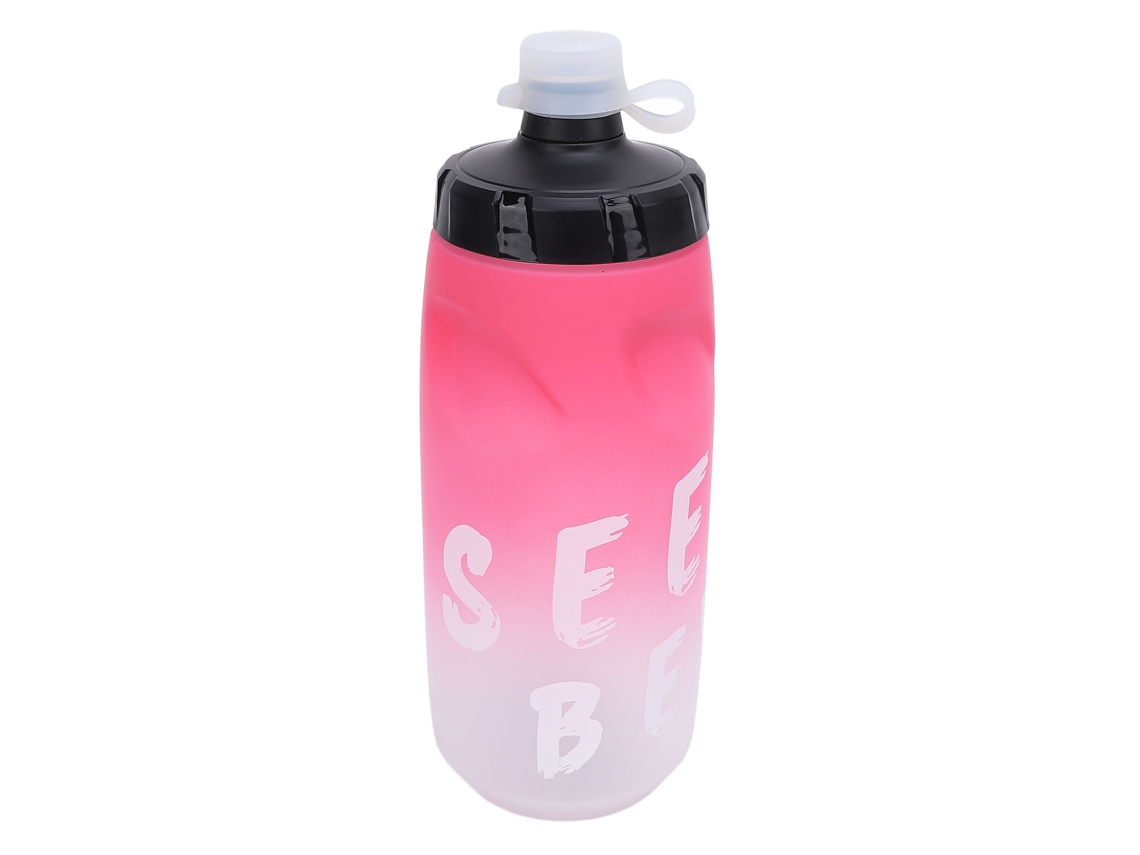 Botella de Água Ciclismo 650ml PP5 TPE Anti Fuga Tampa Silicone Esportes Ao Ar Livre Rosa Branco S/MARCA