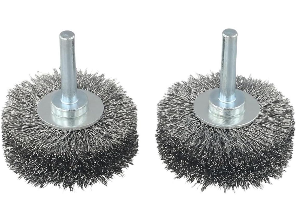 Escova De Aço 50mm 2 Polegadas Para Esmerilhadeira Furadeira, Haste De 6mm Com Design Fio Paralelo Para Esmerilhamento