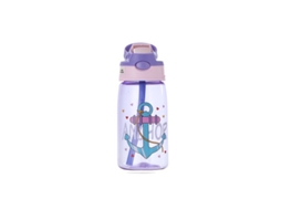 Garrafa de Água Infantil Descartável e Portátil de 480 Ml. MDUG (âncora Roxa)