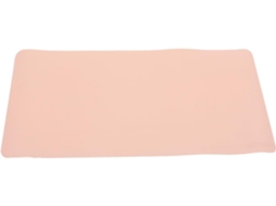 Tapete Duplo para Manicure em Couro Pu Macio e Confortável, Com Suporte de Mãos Rosa.