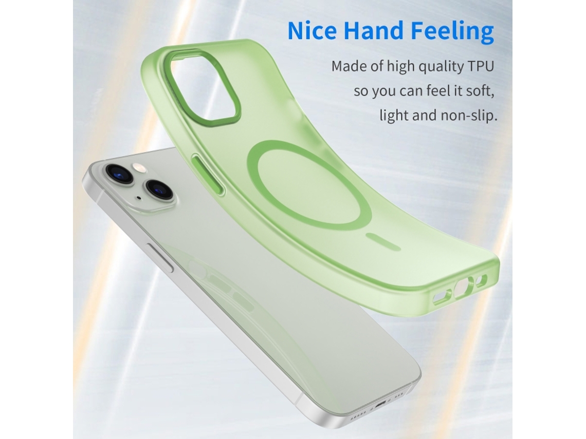 Capa Híbrida Translúcida Para Iphone 13 - Tpu E Pc Com Magsafe | Fosca - Verde