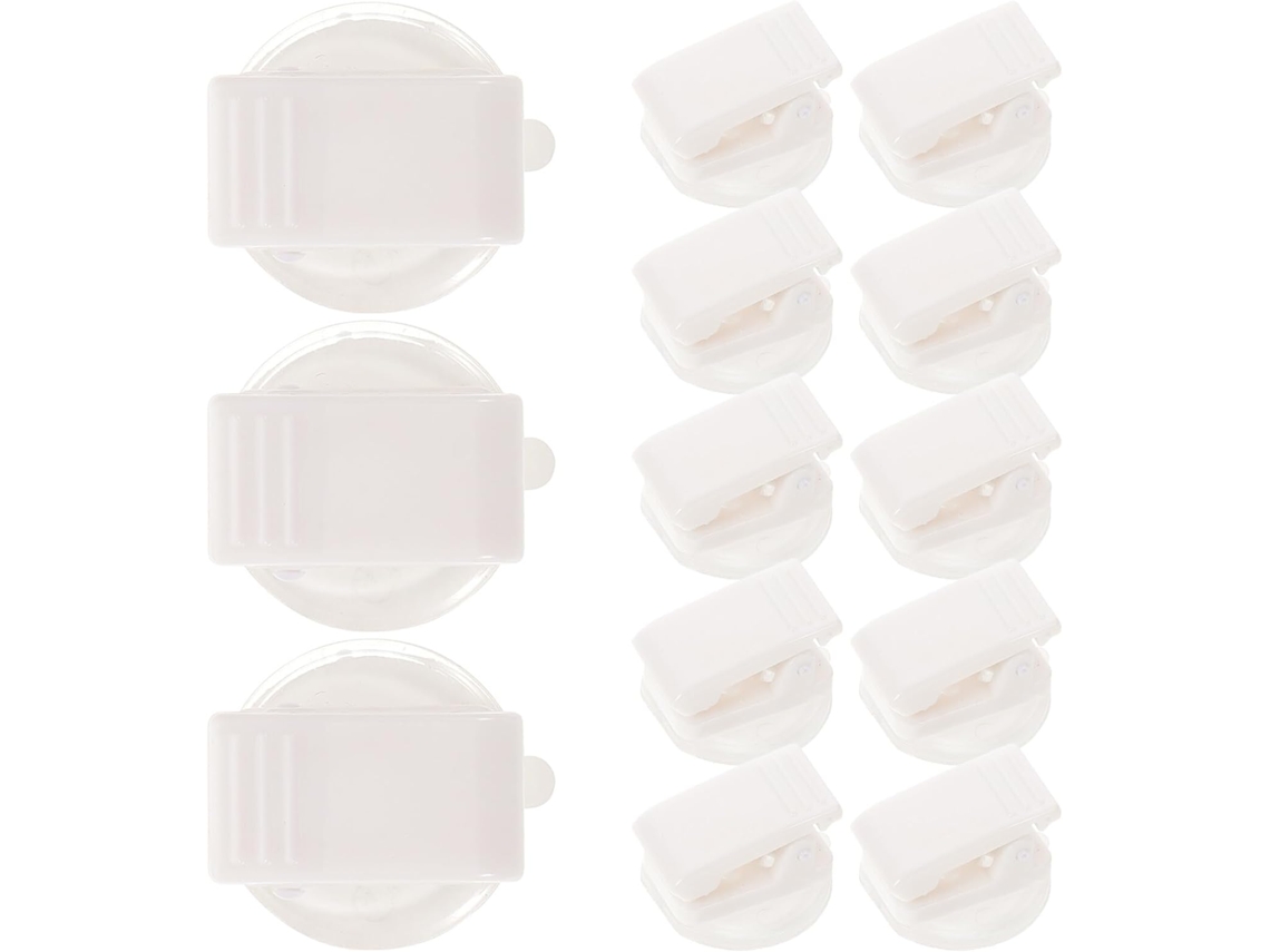 Jojofuny - Conjunto de 50 Mini Clips Autoadesivos Transparentes em Acrílico com Rotação para Artesanato e Organização de Mesa