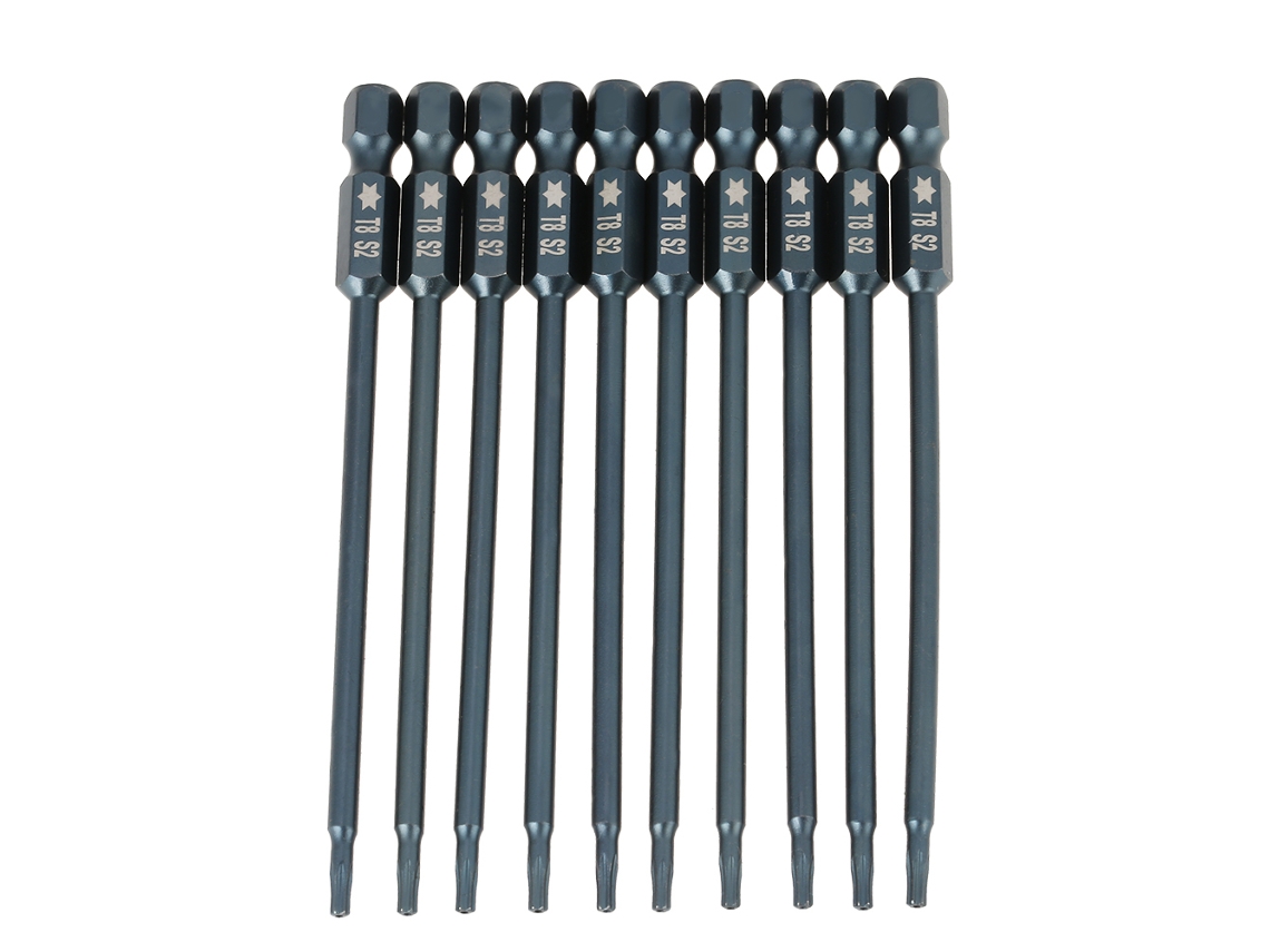 Kit 10 Bits de Parafusadeira Estrela T8 com Imã 1/4" S/MARCA