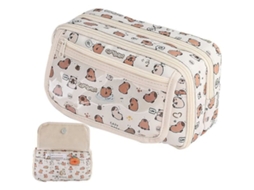 Estojo para Lápis, Portátil, com Zíper, Capivara, Escolar, Meninas, Meninos AQUAFORGE