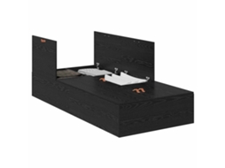 Estrado de Cama com Arrumação Carvalho Preto 90x200 cm MAISON EXCLUSIVE