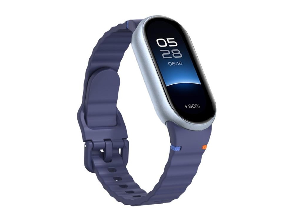 Bracelete para Xiaomi Smart Band 10/9/8 XIAOMOYU em Silicone Costura Granulada Ondulada Azul Meia noite