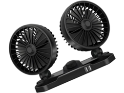 Ventilador Elétrico Automático Artibetter, Ventilador Usb Para Carro, Cabeça Dupla, Duas Portas Usb, Oscilação Ajustável