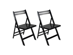 Conjunto De 2 Cadeiras Dobráveis De Madeira De Bambu Biano 46x44x78 Cm Thinia Home