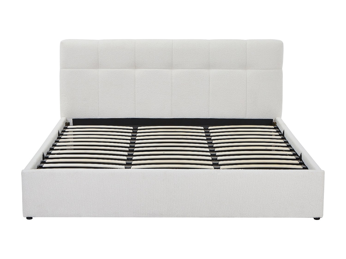 Cama Com Cofre Maziri VENTE-UNIQUE.PT Branco 180 X 200 Cm Sem Colchã£o Com Estrado