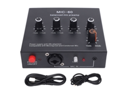 Pré eq de Microfone EOOCOO (com 3 Entradas e Alimentação Phantom de 48v)