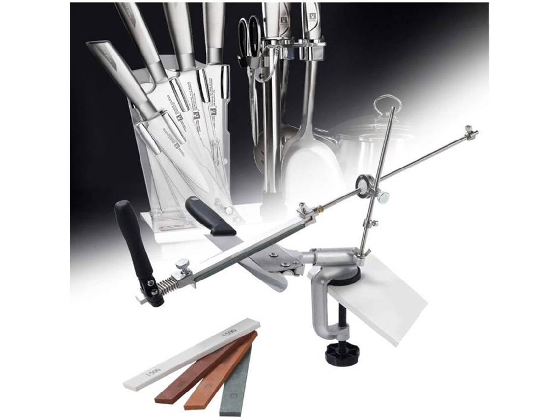 Afiador De Facas Manual Profissional Rx 008 Com Rotação 360° E Ângulo Fixo, Kit Afiação Em Várias Cores. Aquaforge