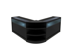 Conjunto de Balcões Comerciais MonsterShop Theseus, Preto, 2xB1200LM60, MDF e Vidro Temperado