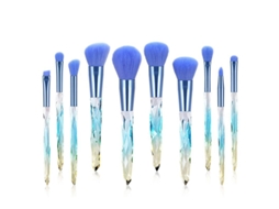 Conjunto De 10 Pincéis De Maquiagem Com Cabo De Cristal Para Base Blush Corretivo Sombra De Olhos