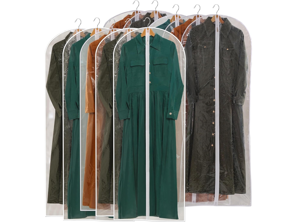Conjunto De 10 Capas Protetoras Para Roupas, 60x140cm, Respiráveis ​​e À Prova Poeira, Ideais Guardar Vestidos E Jaquetas Longas Inverno.