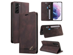 Capa De Couro Flip Horizontal Com Suporte Para Samsung Galaxy S22 5g Skin Feel Anti-roubo Com Escova