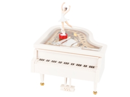 Caixa de Música Branca com Bailarina Giratória Presente Ideal
