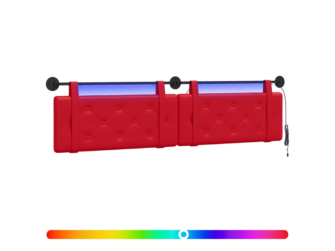 Conjunto 1 Cabeceira Vidaxl Vermelho Couro Sintético (210 X 55 X 5 Cm)