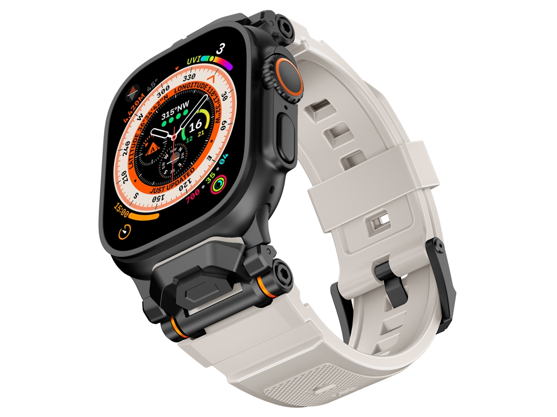 Bracelete para Apple Watch 42/44/45/49mm luz Estelar negra XIAOMOYU