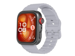 Bracelete para Huawei Watch Fit 4 Pro / Fit 4 / Fit 3 Silicone com Textura Ondulada e Cor Sólida Cinza Claro XIAOMOYU