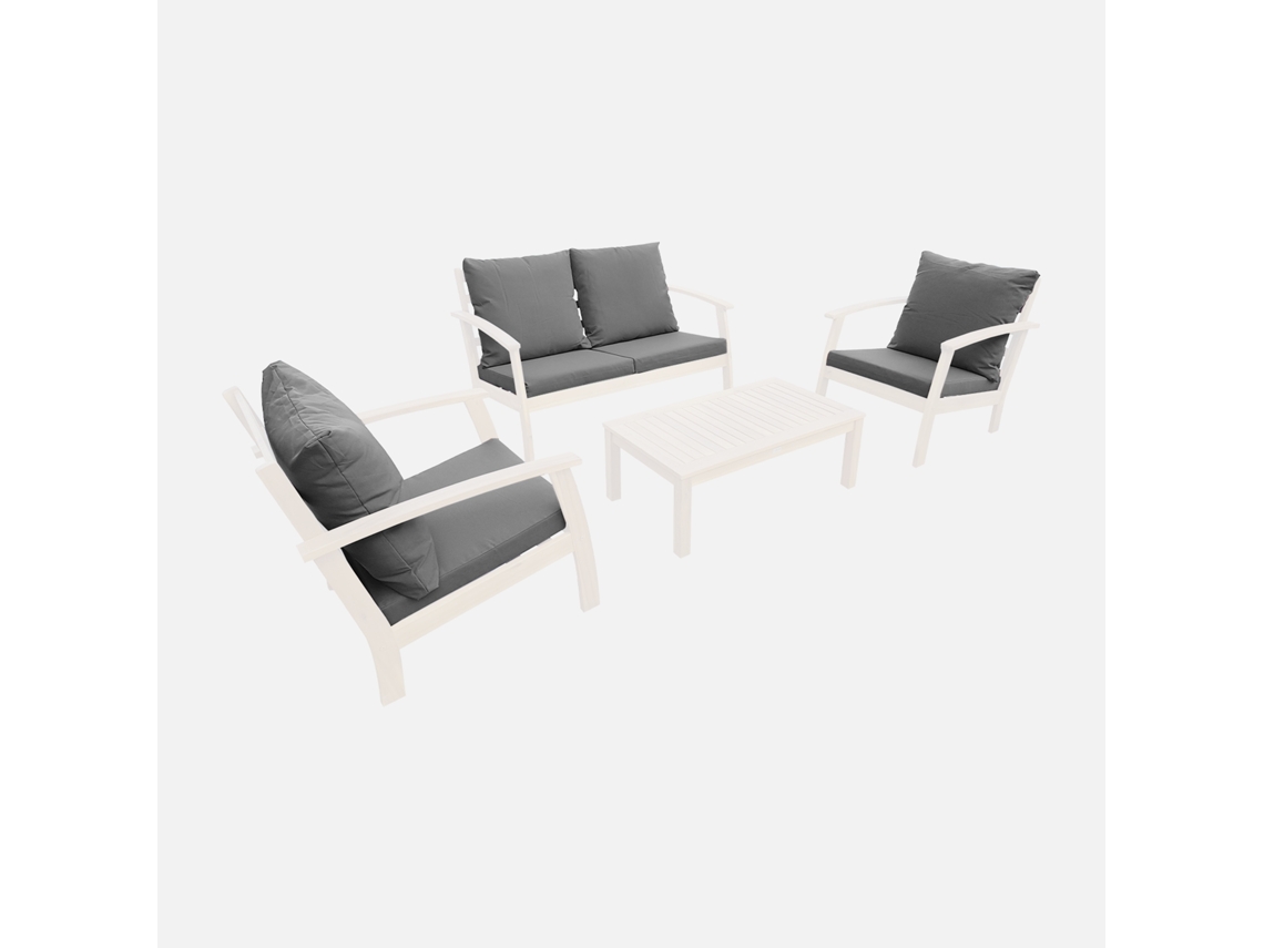Conjunto de Capas de Almofadas para Mobiliário de Jardim Cinza SWEEEK